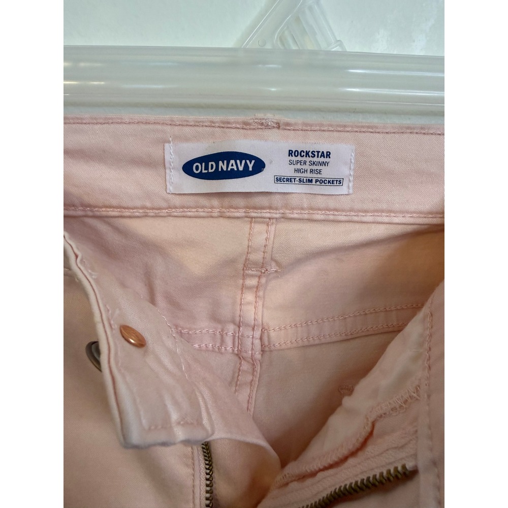 Old Navy Rockstar Super Skinny Jeans Womens 8 Pink Excellent High Rise Stretch - Picture 2 of 5